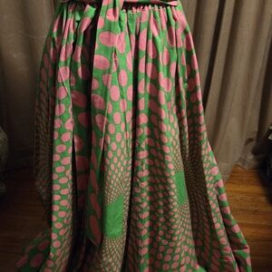 Pink and Green Polka Dot Skirt